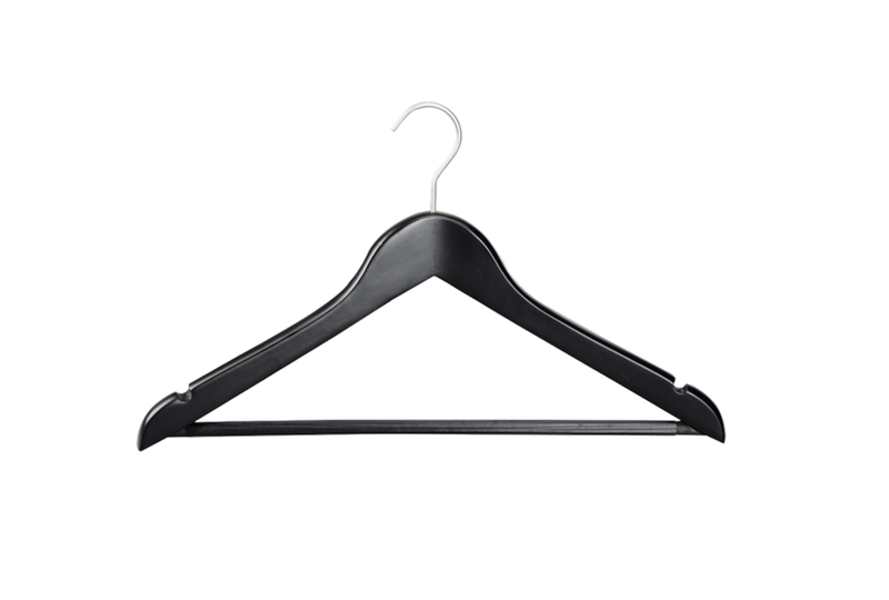 Hanger.  Black color.  FSC wood. 50 pieces